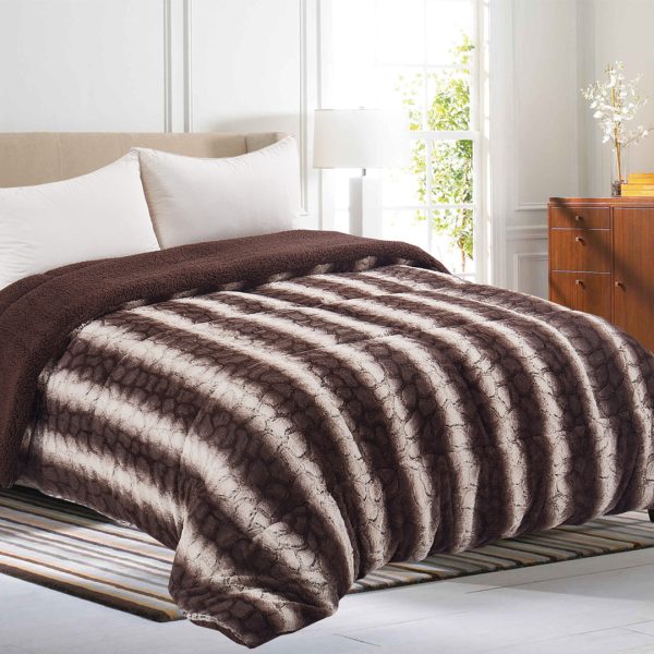 Κουβερτοπάπλωμα animal (220cm x 240cm) ανοιχτό καφέ SilkFashion