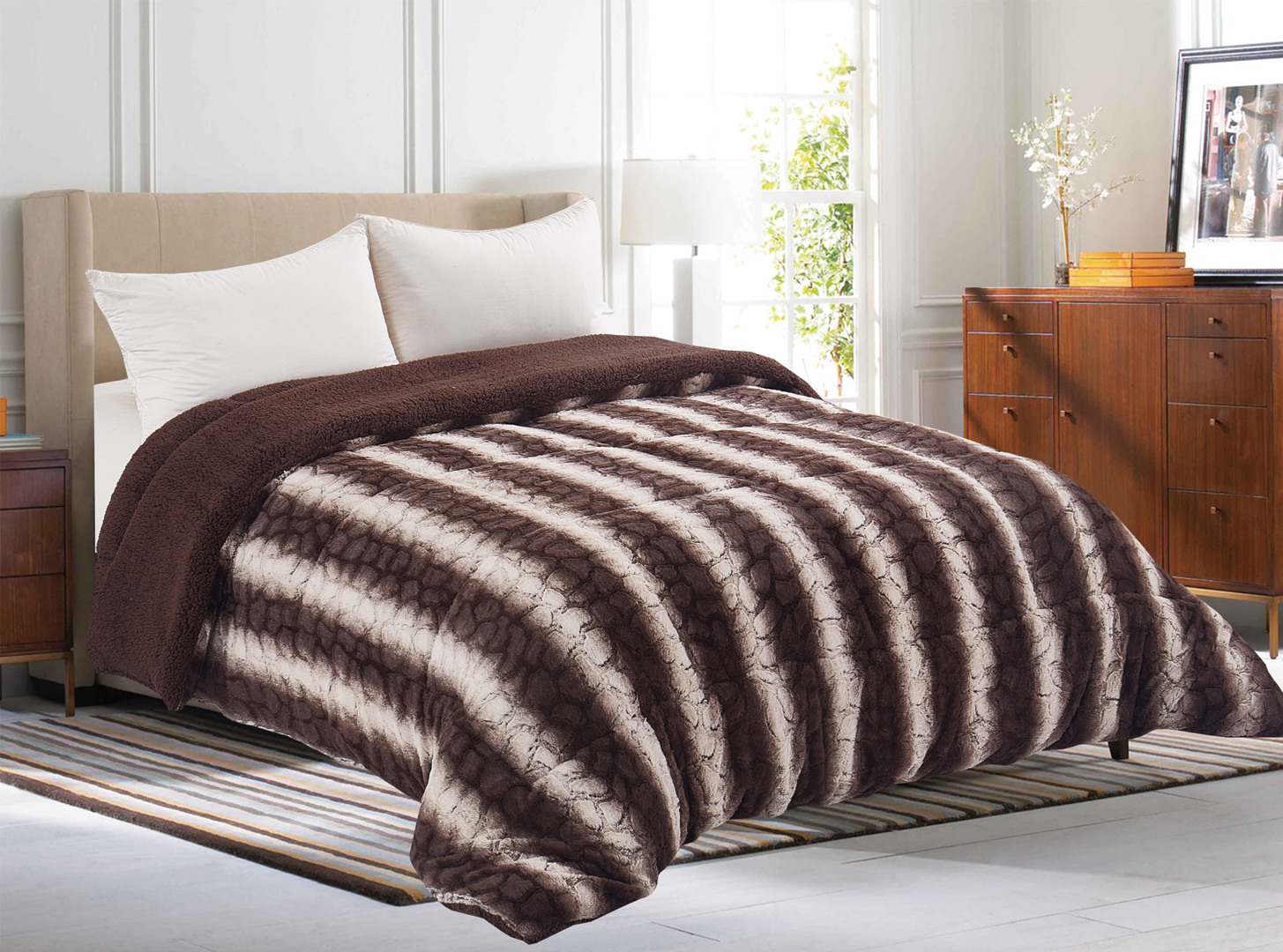 ανοιχτό-καφέ-1 Κουβερτοπάπλωμα animal (220cm x 240cm) ανοιχτό καφέ SilkFashion - Image 1