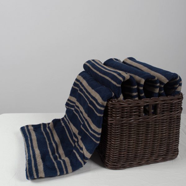 κουβέρτα coral fleece (170cm x 220cm) μπλέ ριγέ SilkFashion