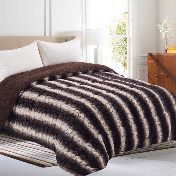 Κουβερτοπάπλωμα animal (220cm x 240cm) σκούρο καφέ SilkFashion