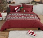 Σετ Φανελένια Σεντόνια Μονά 160×260 Nef Nef Tinsel Bordo