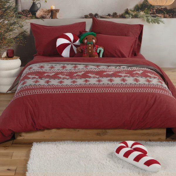 Σετ Φανελένια Σεντόνια Υπέρδιπλα 240×260 Nef Nef Tinsel Bordo