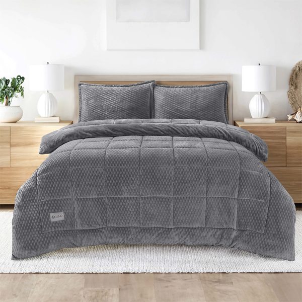 LINO Κουβερτοπάπλωμα Υπέρδιπλο (220x240) Lofti Γκρι