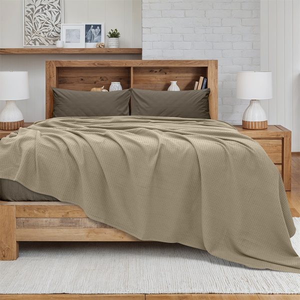 LINO Κουβέρτα Ημίδιπλη (170x240) Πικέ Cocoon Μόκα