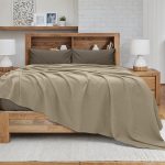 LINO Κουβέρτα King size (240x260) Πικέ Cocoon Μόκα