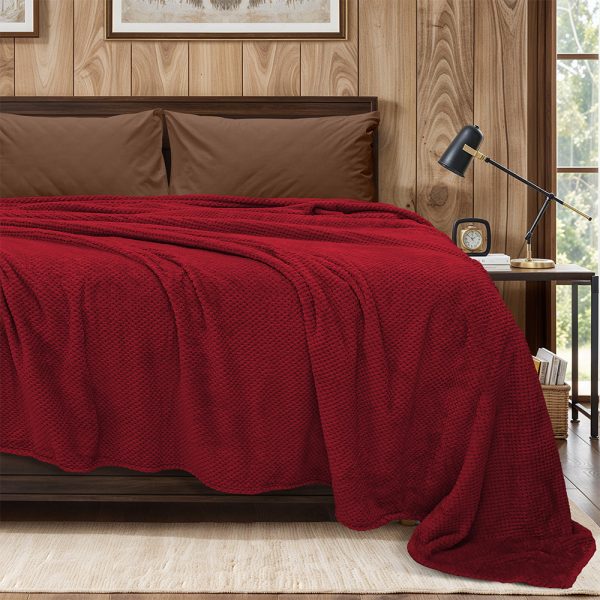 LINO Κουβέρτα Υπέρδιπλή (220x240) Fleece Napnest Μπορντώ