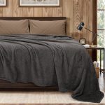 LINO Κουβέρτα Υπέρδιπλη (220x240) Fleece Napnest Σκούρο Γκρι