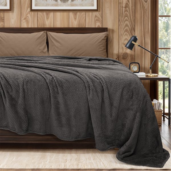 LINO Κουβέρτα Υπέρδιπλη (220x240) Fleece Napnest Σκούρο Γκρι