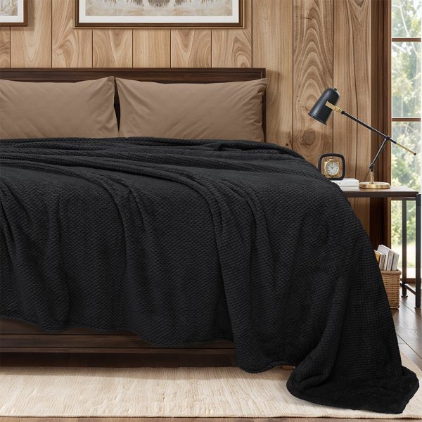 LINO Κουβέρτα Υπέρδιπλη (220x240) Fleece Napnest Μαύρο