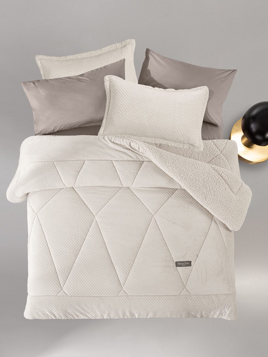 1711086225006 Κουβερτοπάπλωμα Υπέρδιπλο 220×240 Saint Clair Serena Ivory - Image 1