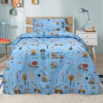 LINO Σετ Παιδική Παπλωματοθήκη (160x240) Playground Town Πετρόλ