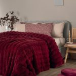 Γούνα Ημίδιπλη 160x220 Heather BORDO Μπορντώ Palamaiki