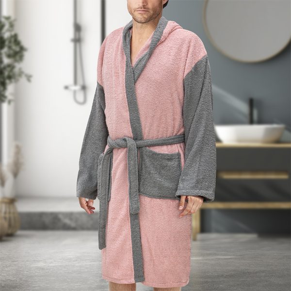 LINO Μπουρνούζι με κουκούλα Small Revel Ροζ