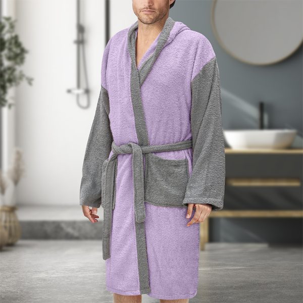 LINO Μπουρνούζι με κουκούλα Revel Μωβ Large