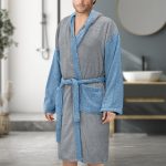 LINO Μπουρνούζι με κουκούλα Large Revel Γκρι