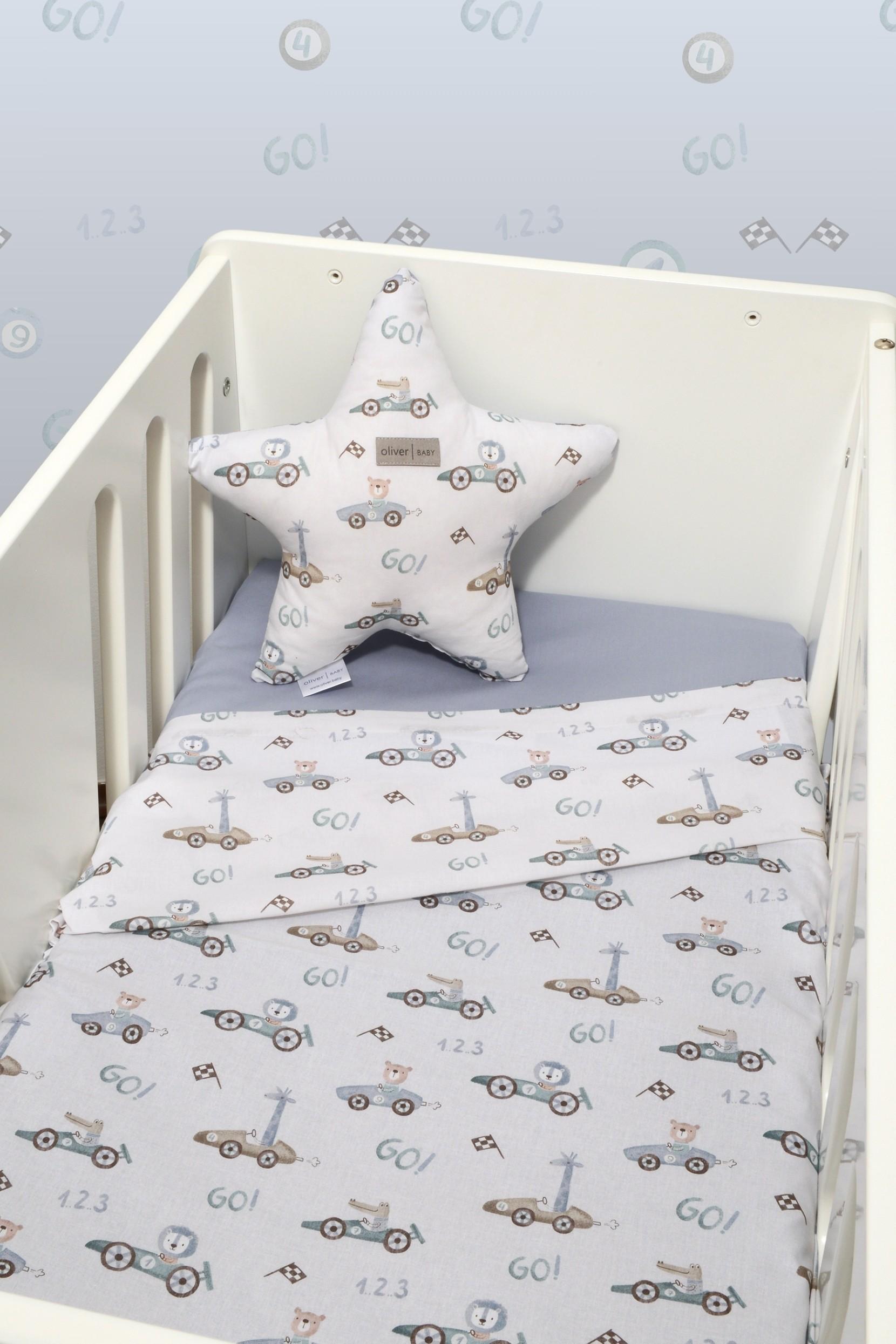 46-6704-421 Σεντόνια Λίκνου Σετ 2τ -75x110-100% Βαμβάκι Des.421 Oliver Baby - Image 1