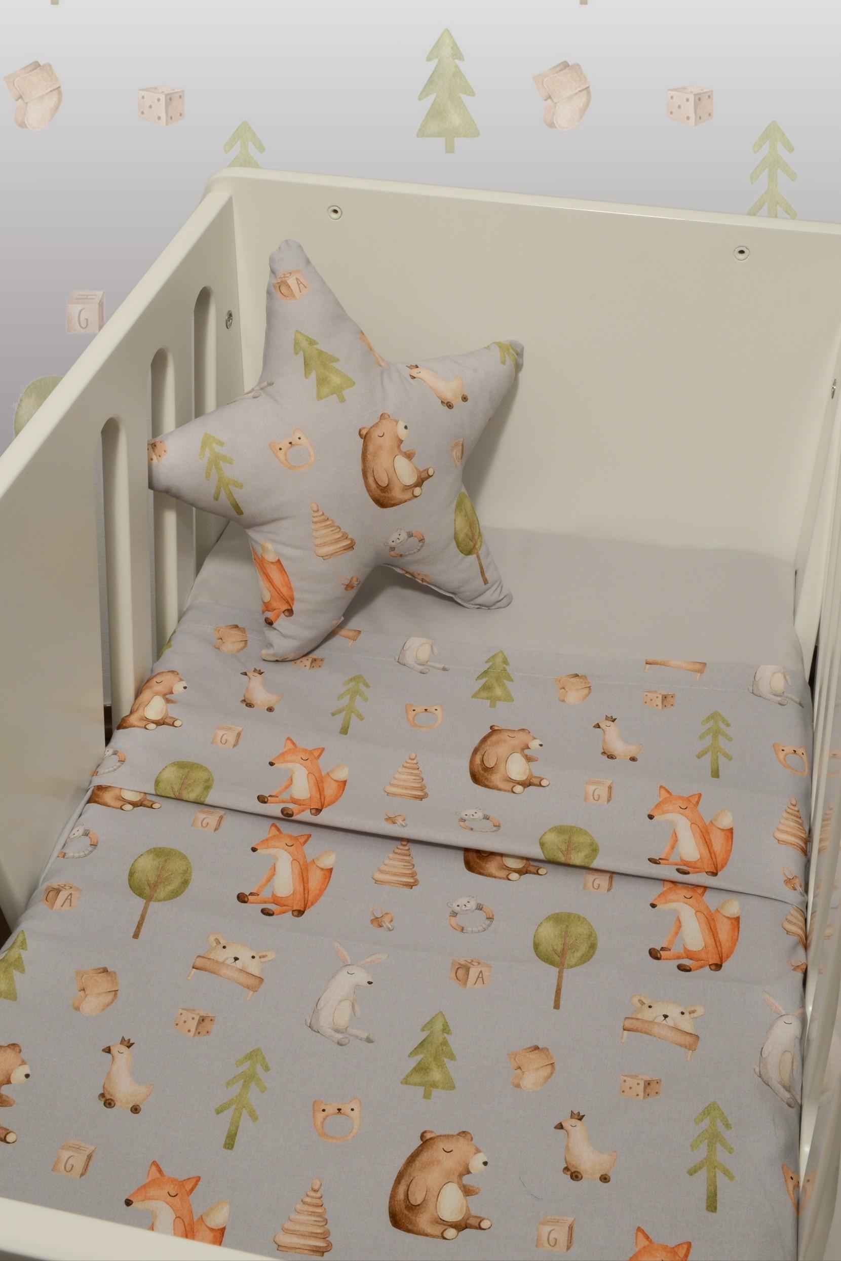 46-6704-427 Σεντόνια Λίκνου Σετ 2τ -75x110-100% Βαμβάκι Des.427 Oliver Baby - Image 1