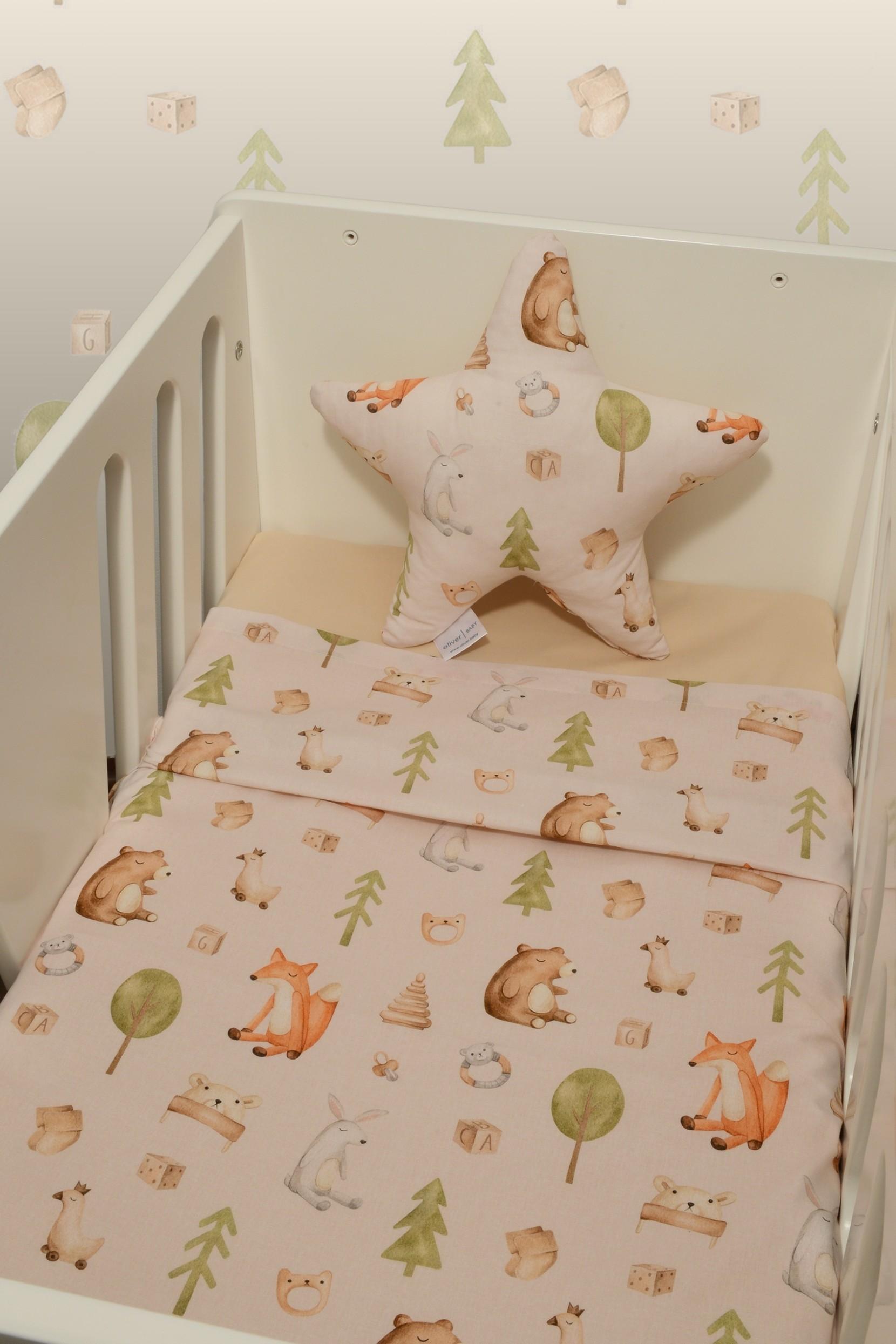 46-6704-428 Σεντόνια Λίκνου Σετ 2τ -75x110-100% Βαμβάκι Des.428 Oliver Baby - Image 1