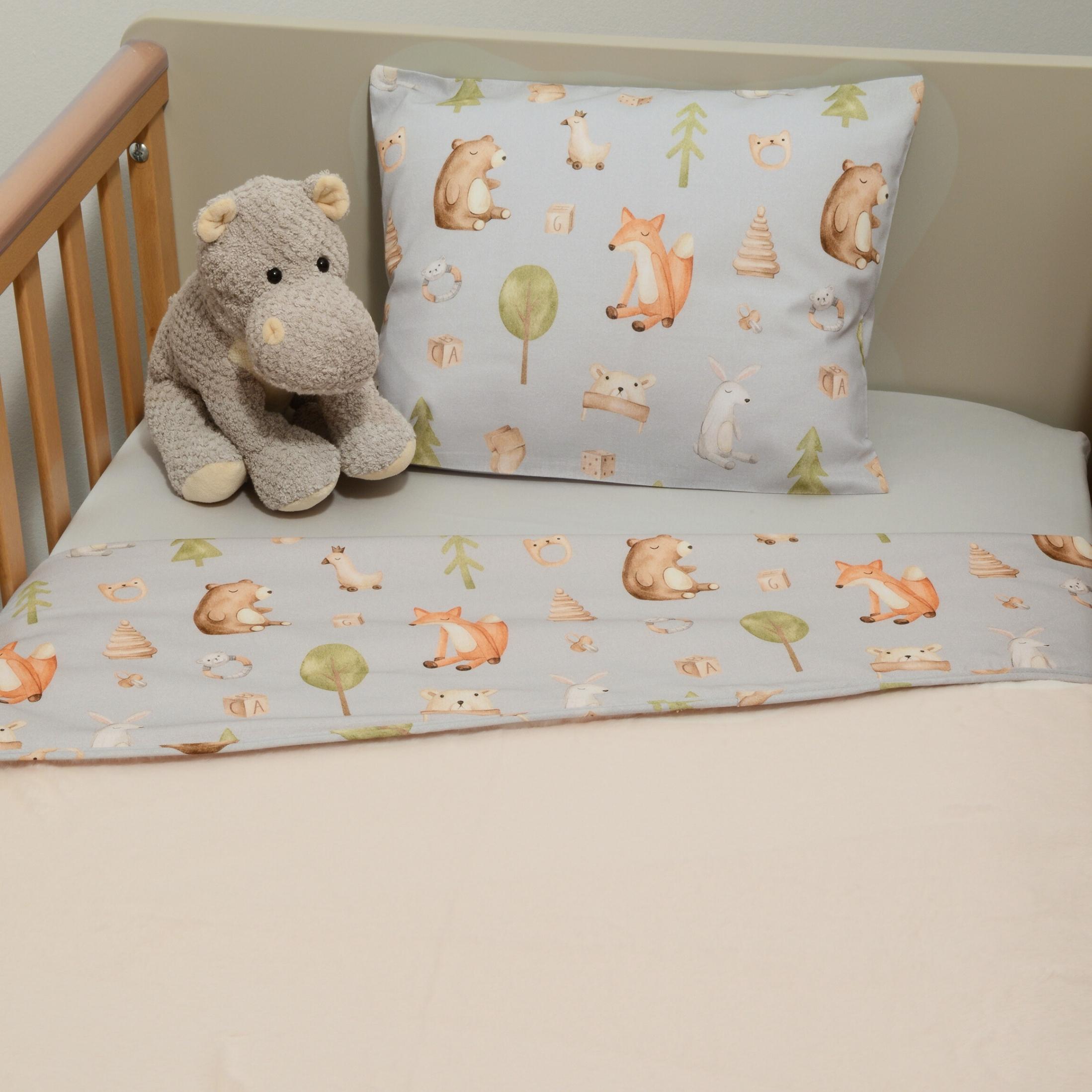 46-6734-427 Minky ΝEW Κουβέρτα Κούνιας Διπλής Όψης 100x150 Des.427 Oliver Baby - Image 1