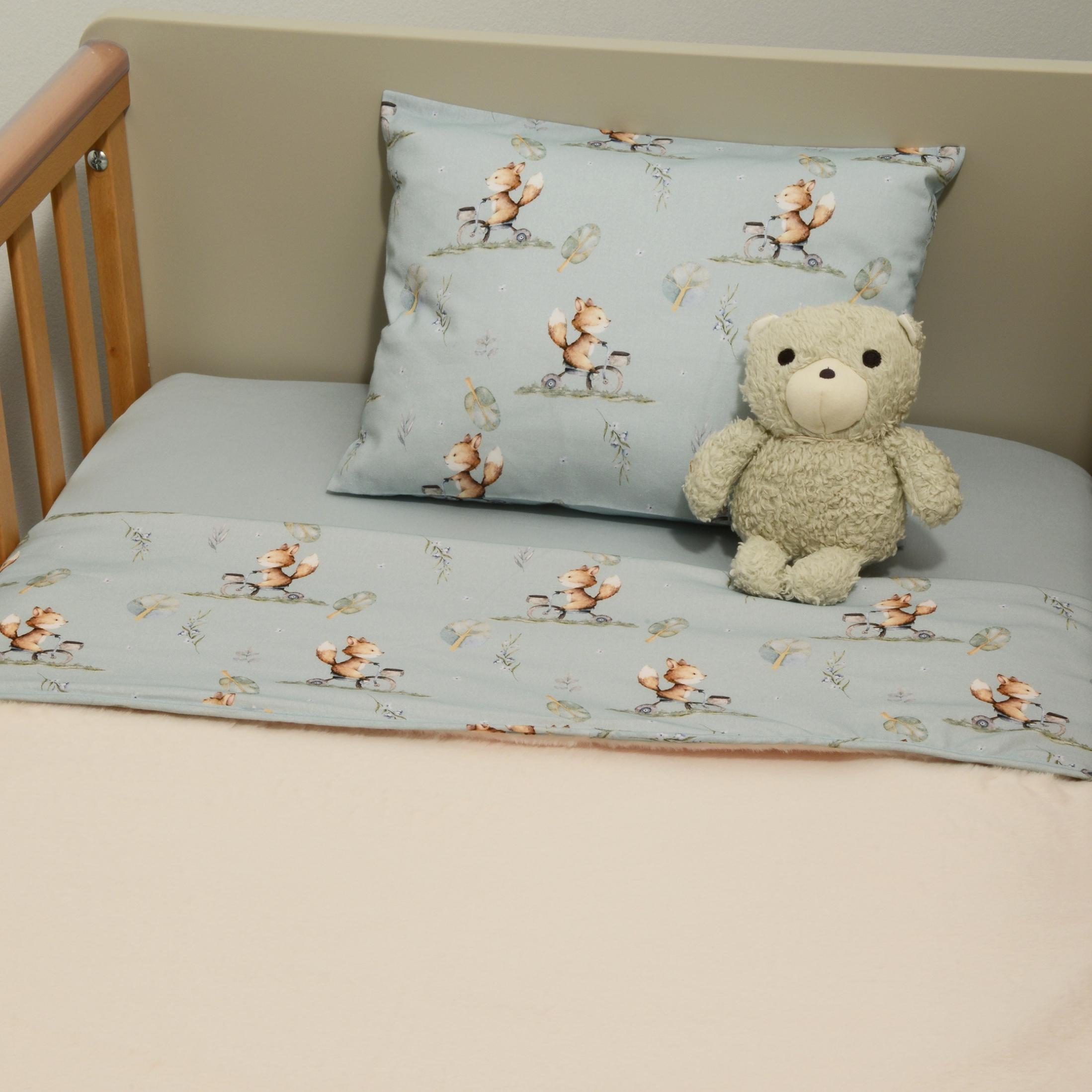 46-6735-429 Minky ΝEW Κουβέρτα Λίκνου Διπλής Όψης 75x95 Des.429 Oliver Baby - Image 1