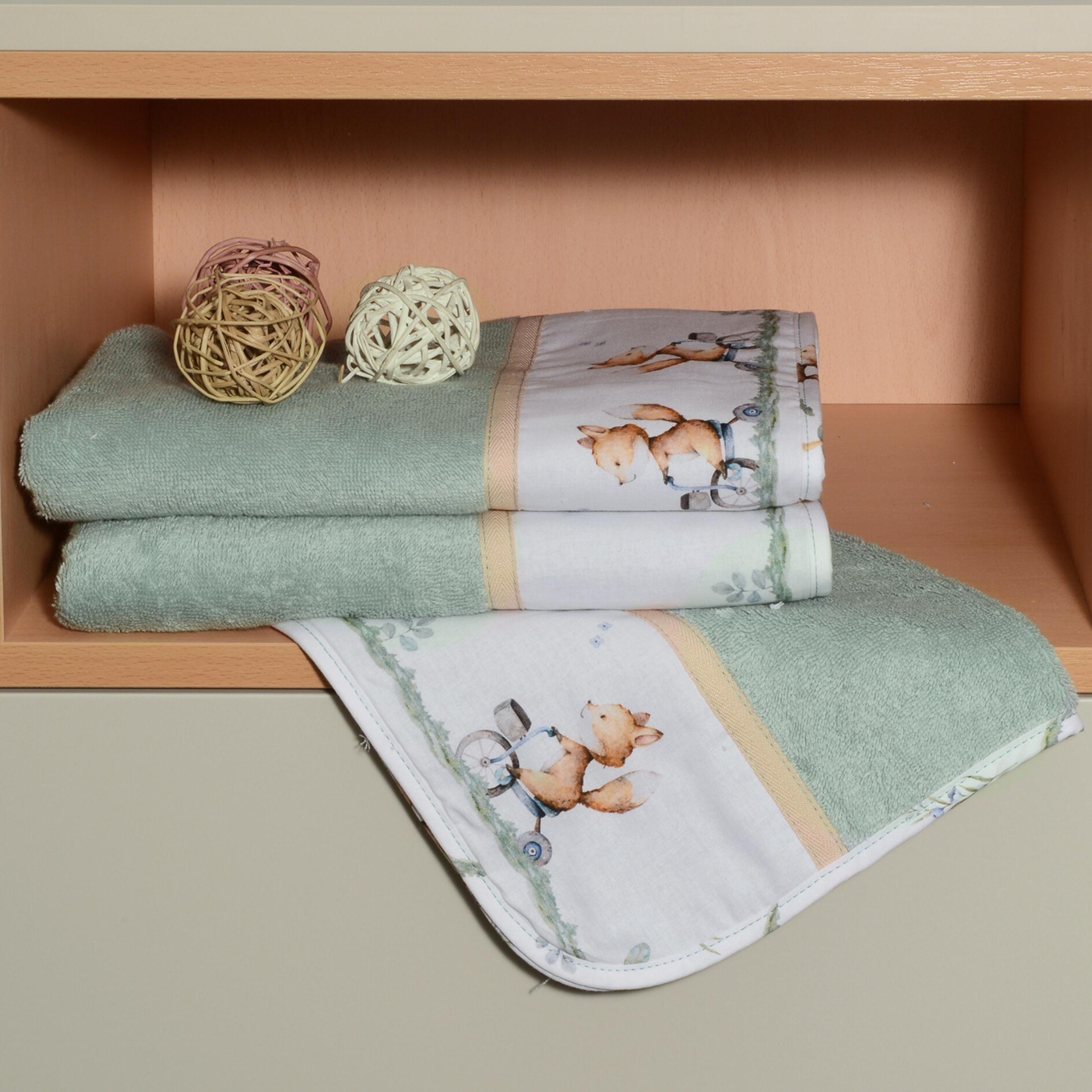 46-6760-423 Σετ πετσέτες 2 τεμ 100% βαμβάκι 450 γρμ/τμ 30x50 & 70x120 Design 423 Oliver Baby - Image 1