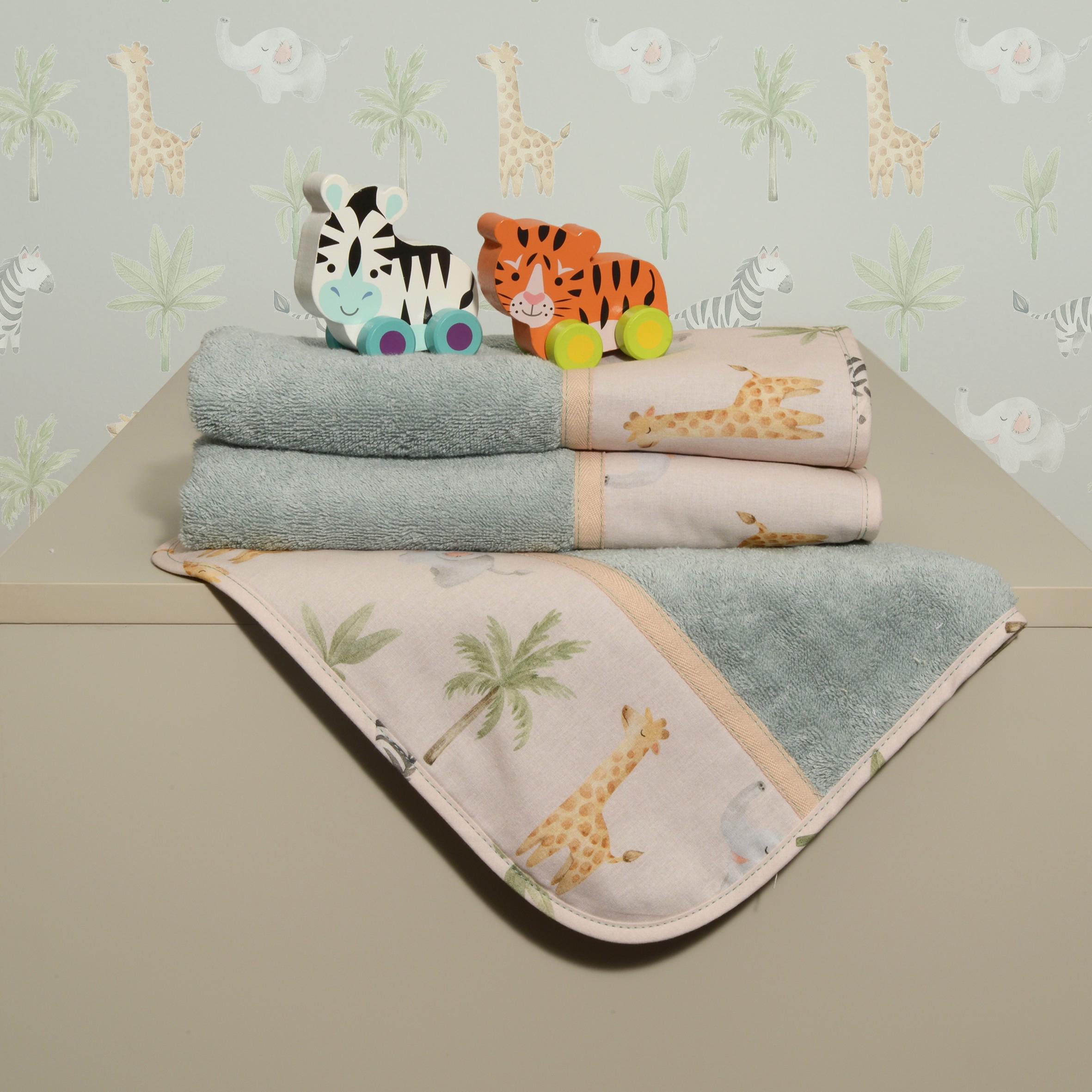 46-6760-425 Σετ πετσέτες 2 τεμ 100% βαμβάκι 450 γρμ/τμ 30x50 & 70x120 Des.425 Oliver Baby - Image 1