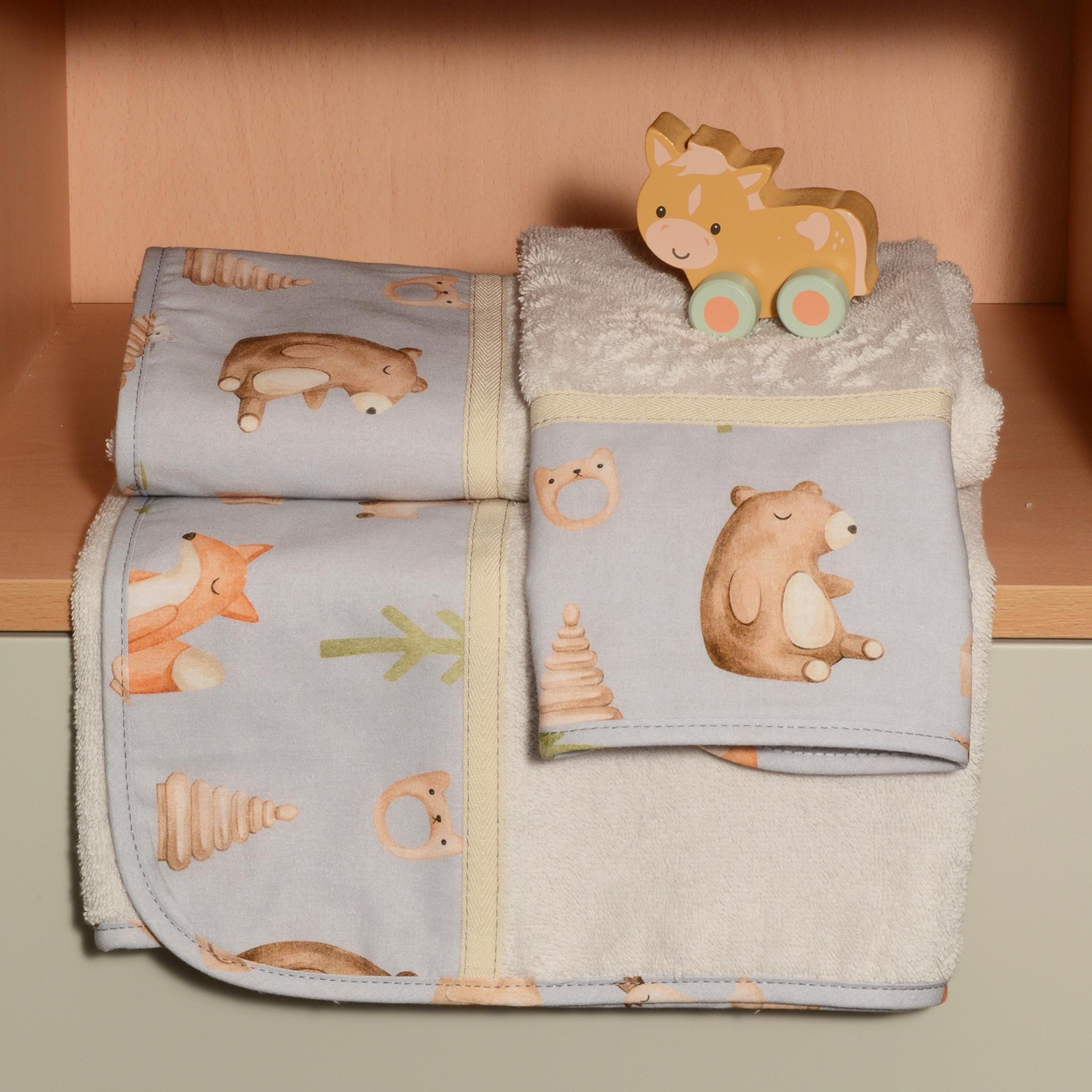 46-6760-427 Σετ πετσέτες 2 τεμ 100% βαμβάκι 450 γρμ/τμ 30x50 & 70x120 Des.427 Oliver Baby - Image 1