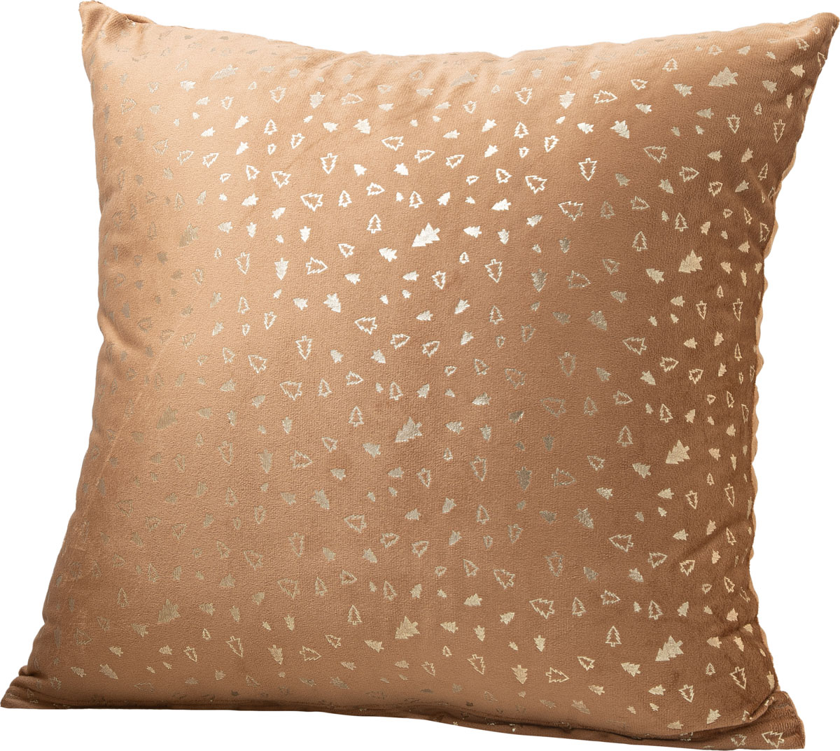 913034 Beauty Home Μαξιλαροθήκη 45 x 45 cm Βελούδο Μπεζ Με Χρυσά Έλατα - Image 1