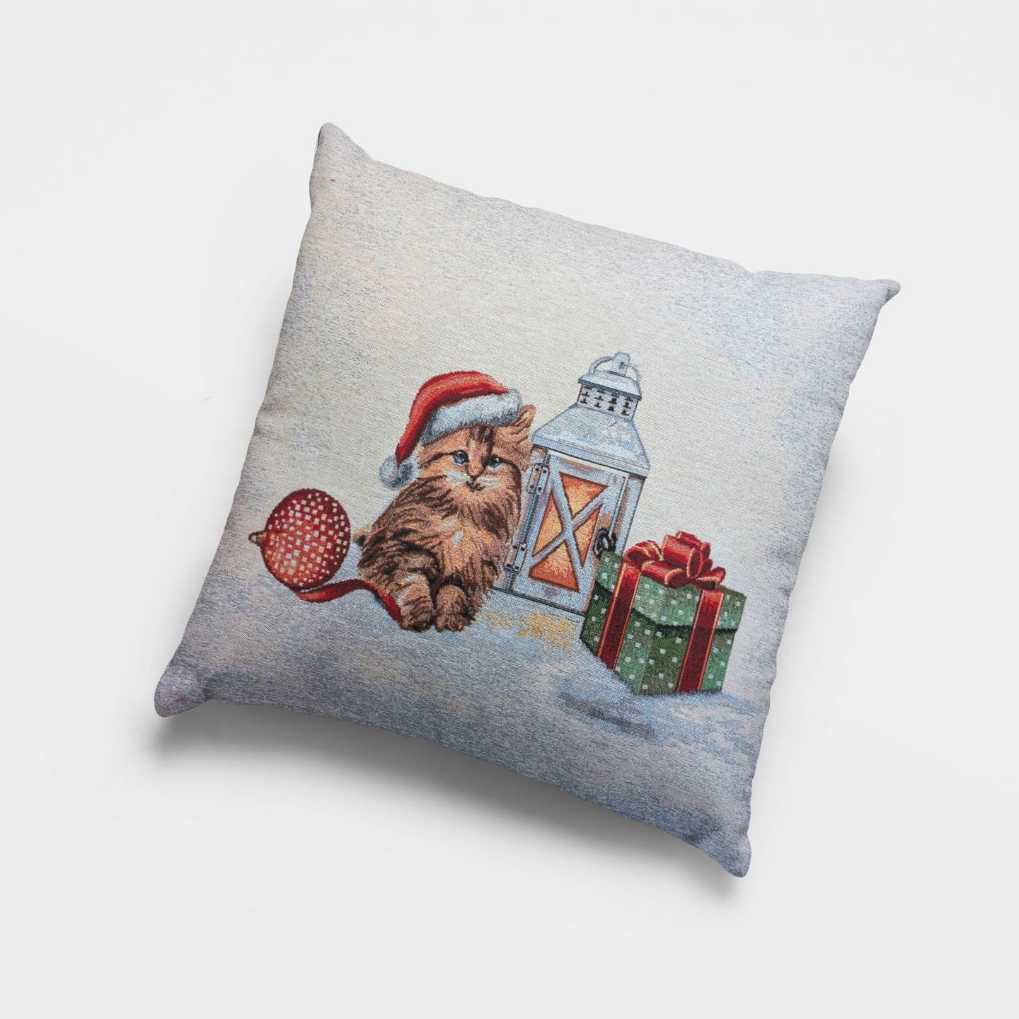 Cat-candle Χριστουγεννιάτικη Μαξιλαροθήκη 45Χ45 Cotone | Cat Candle - Image 1