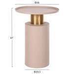 ΒΟΗΘΗΤΙΚΟ ΤΡΑΠΕΖΑΚΙ PUNJAB HM4239.03 ΜΕΤΑΛΛΟ ΣΕ ΕΚΡΟΥ-ΧΡΥΣΟΧΑΛΚΙΝΟ Φ36x47Υεκ. - Image 2