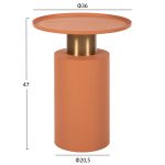 ΒΟΗΘΗΤΙΚΟ ΤΡΑΠΕΖΑΚΙ PUNJAB HM4239.08 ΜΕΤΑΛΛΟ ΣΕ ΠΟΡΤΟΚΑΛΙ-ΧΡΥΣΟΧΑΛΚΙΝΟ Φ36x47Υεκ. - Image 2