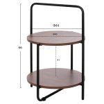 ΒΟΗΘΗΤΙΚΟ ΤΡΑΠΕΖΙ SYLO HM9618.02 MDF ΣΕ ΚΑΡΥΔΙ-ΜΑΥΡΟ ΜΕΤΑΛΛΟ Φ44x66Υεκ. - Image 2