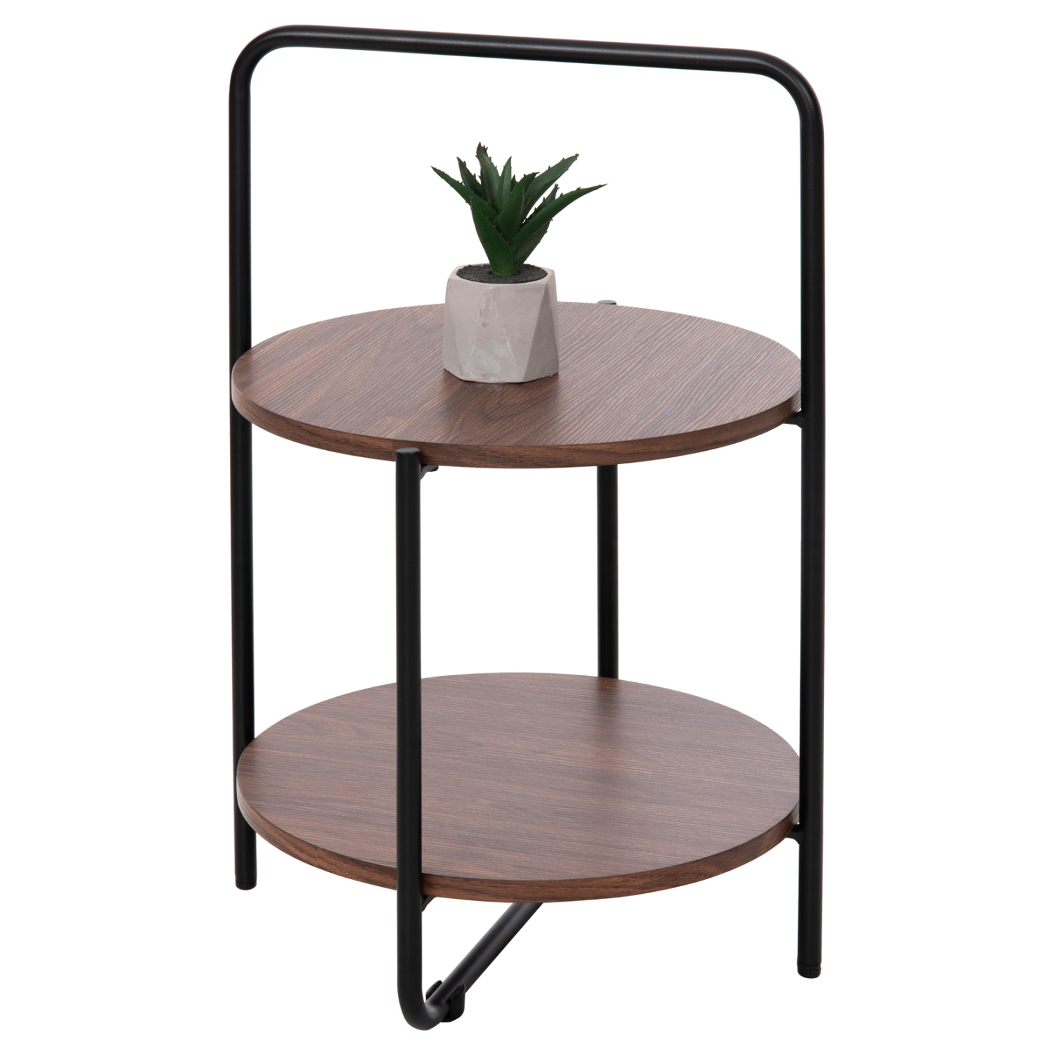 boithitiko-trapezi-fb9961802-mdf-se-kary ΒΟΗΘΗΤΙΚΟ ΤΡΑΠΕΖΙ SYLO HM9618.02 MDF ΣΕ ΚΑΡΥΔΙ-ΜΑΥΡΟ ΜΕΤΑΛΛΟ Φ44x66Υεκ. - Image 1