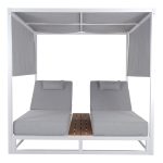 ΔΙΠΛΗ ΞΑΠΛΩΣΤΡΑ ΑΛΟΥΜΙΝΙΟΥ ΠΑΡΑΛΙΑΣ ΜΕ ΣΚΙΑΣΤΡΟ ΚΥΒΟΣ GALLANT HM6097.02 ΛΕΥΚΟ 2x2x2μ - Image 3