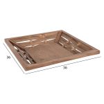 ΔΙΣΚΟΣ ΣΕΡΒΙΡΙΣΜΑΤΟΣ ΤΕΤΡΑΓΩΝΟΣ HM4229 ΞΥΛΟ ΕΛΑΤΟΥ & MDF 36x36x6Υ εκ. - Image 2