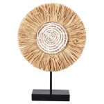 ΕΠΙΤΡΑΠΕΖΙΟ ΔΙΑΚΟΣΜΗΤΙΚΟ HM4224 ΙΝΕΣ RAFFIA ΣΕ ΦΥΣΙΚΟ-ΜΑΥΡΗ ΞΥΛΙΝΗ ΒΑΣΗ 18x9x43Υεκ. - Image 3