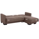 ΚΑΝΑΠΕΣ ΚΡΕΒΑΤΙ GHUFRAN ΓΩΝΙΑ ΑΝΑΣΤΡΕΨΙΜΗ ΜΠΕΖ HM3244.04 ΜΕ ΑΠΟΘΗΚΕΤΙΚΟ ΧΩΡΟ 200x133x77Yεκ. - Image 3