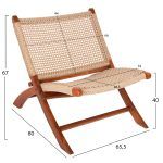 ΚΑΡΕΚΛΑ LOUNGE ΑΝΑΔΙΠΛΟΥΜΕΝΗ FERM HM9477.01 ΜΑΣΙΦ ΤΕΑΚ ME ΣΧΟΙΝΙ VIRO 65,5x80x67Υεκ - Image 2