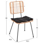 ΚΑΡΕΚΛΑ ΕΞ.ΧΩΡΟΥ ALLEGRA HM5454.11 ΜΕΤΑΛΛΟ&ΜΑΞΙΛΑΡΙ ΜΑΥΡΟ-ΜΠΕΖ WICKER 50,5x49,5x88Υεκ - Image 2