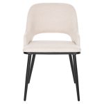 ΚΑΡΕΚΛΑ DELF HM9617.02 ΜΠΕΖ ΥΦΑΣΜΑ-ΜΑΥΡΑ ΜΕΤΑΛ. ΠΟΔΙΑ-ΞΥΛΙΝΗ ΠΛΑΤΗ ΟΑΚ 48x55x76Υ - Image 3