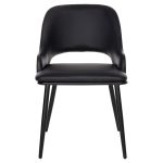 ΚΑΡΕΚΛΑ DELF HM9617.03 PU ΜΑΥΡΟ-ΜΑΥΡΑ ΜΕΤΑΛ. ΠΟΔΙΑ-ΞΥΛΙΝΗ ΠΛΑΤΗ ΚΑΡΥΔΙ 48x55x76Υεκ. - Image 3