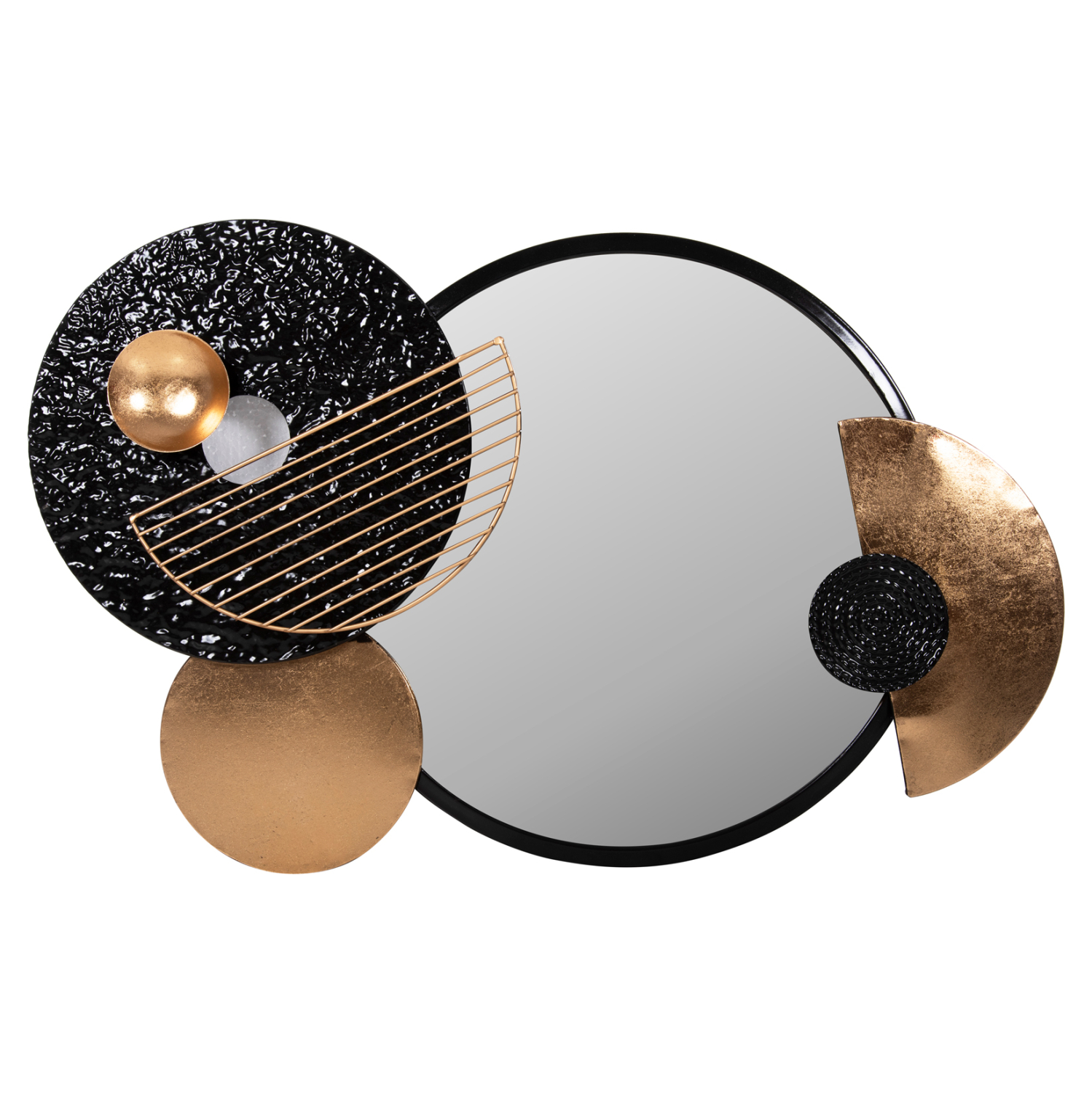 kathreptis-toichoy-fb94211-metallo-se-ma ΚΑΘΡΕΠΤΗΣ ΤΟΙΧΟΥ HM4211 ΜΕΤΑΛΛΟ ΣΕ ΜΑΥΡΟ-ΧΡΥΣΟ 82x8x52Υ εκ. - Image 1