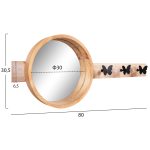 ΚΑΘΡΕΠΤΗΣ ΤΟΙΧΟΥ ΣΤΡΟΓΓΥΛΟΣ SCUTTLE HM4222 FIR WOOD&MDF-BLACK METAL 80x6,5x30,5Υεκ. - Image 2