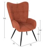 ΠΟΛΥΘΡΟΝΑ CRAWLEY ΜΕ ΥΠΟΠΟΔΙΟ HM8918.22 ΥΦΑΣΜΑ ΜΠΟΥΚΛΕ ΠΟΡΤΟΚΑΛΙ 70x74x105Υεκ. - Image 2