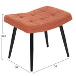 ΠΟΛΥΘΡΟΝΑ CRAWLEY ΜΕ ΥΠΟΠΟΔΙΟ HM8918.22 ΥΦΑΣΜΑ ΜΠΟΥΚΛΕ ΠΟΡΤΟΚΑΛΙ 70x74x105Υεκ. - Image 3