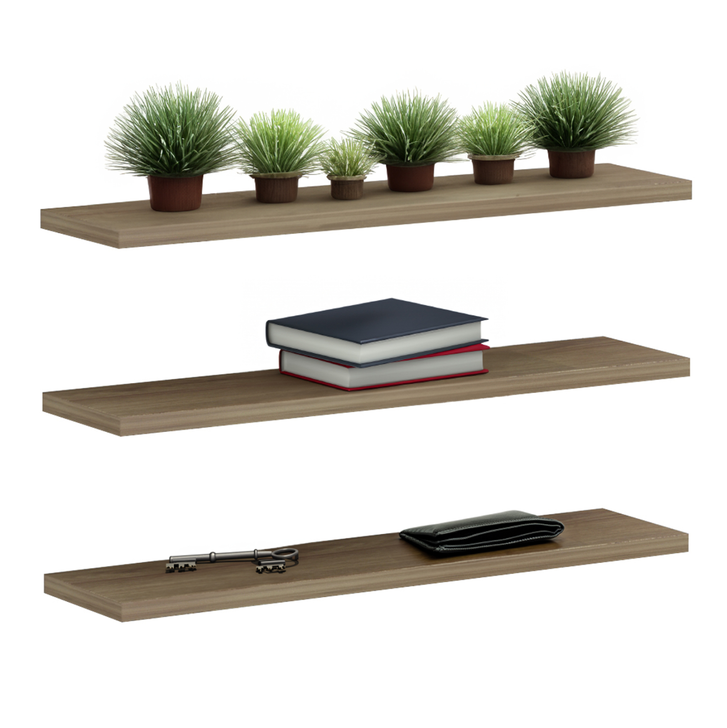 rafia-toichoy-fb9896612-melamini-se-fysi ΣΕΤ 3 ΡΑΦΙΑ ΤΟΙΧΟΥ CASSIUS HM8966.12 ΜΕΛΑΜΙΝΗ ΣΕ ΦΥΣΙΚΟ 60x14,5 εκ - Image 1