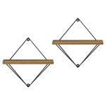 ΣΕΤ ΡΑΦΙΑ ΤΟΙΧΟΥ ZANNARD HM8929.11 ΜΕΤΑΛΛΟ ΜΑΥΡΟ-ΜΕΛΑΜΙΝΗ ΦΥΣΙΚΟ 30x14x30Υ εκ. - Image 3