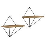 ΣΕΤ ΡΑΦΙΑ ΤΟΙΧΟΥ ZANNARD HM8929.11 ΜΕΤΑΛΛΟ ΜΑΥΡΟ-ΜΕΛΑΜΙΝΗ ΦΥΣΙΚΟ 30x14x30Υ εκ. - Image 4