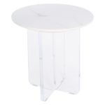 ΤΡΑΠΕΖΙ ΣΑΛΟΝΙΟΥ ACRYLON HM9779.01 HPL ΛΕΥΚΟ ΜΑΡΜΑΡΟ-ΑΚΡΥΛΙΚΟ ΠΟΔΙ Φ40x41Υεκ. - Image 3