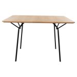 ΤΡΑΠΕΖΙ ΤΡΑΠΕΖΑΡΙΑΣ TRENK HM9614.01 MDF ΜΕ ΚΑΠΛΑΜΑ ΔΡΥΟΣ ΦΥΣΙΚΟ-ΜΑΥΡΟ ΜΕΤΑΛΛΟ 120x120x75Υεκ. - Image 3